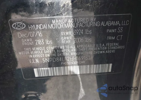 2017 Hyundai Elantra Value Edition from USA, damaged, VIN 5NPD84LF2HH169131